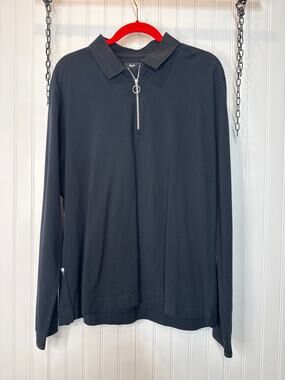 Rapha Men’s Black Long Sleeve Polo Shirt Performance Casual Size XL